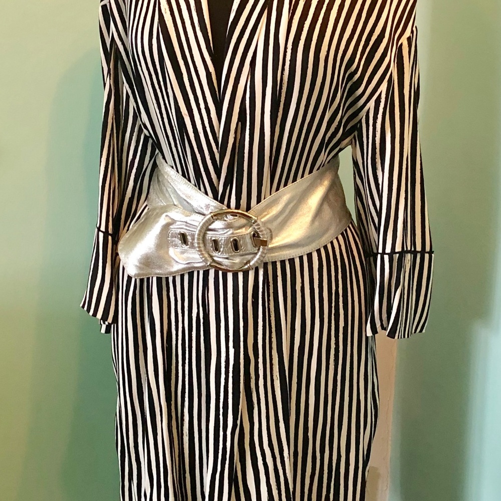 ZARA LONG STRIPED "SMOKING JACKET" AT HOME/OUT